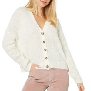 Madewell Mayfair Cardigan Sweater Oversize Alpaca Blend Button Up Ivory Fits S-L